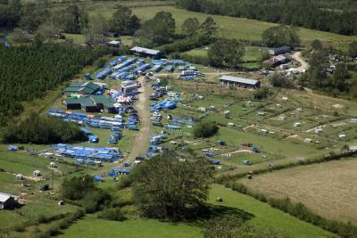 Overhead shot of the entire Best Friends staging area to keep animals