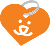 heart dog tag with best friends logo